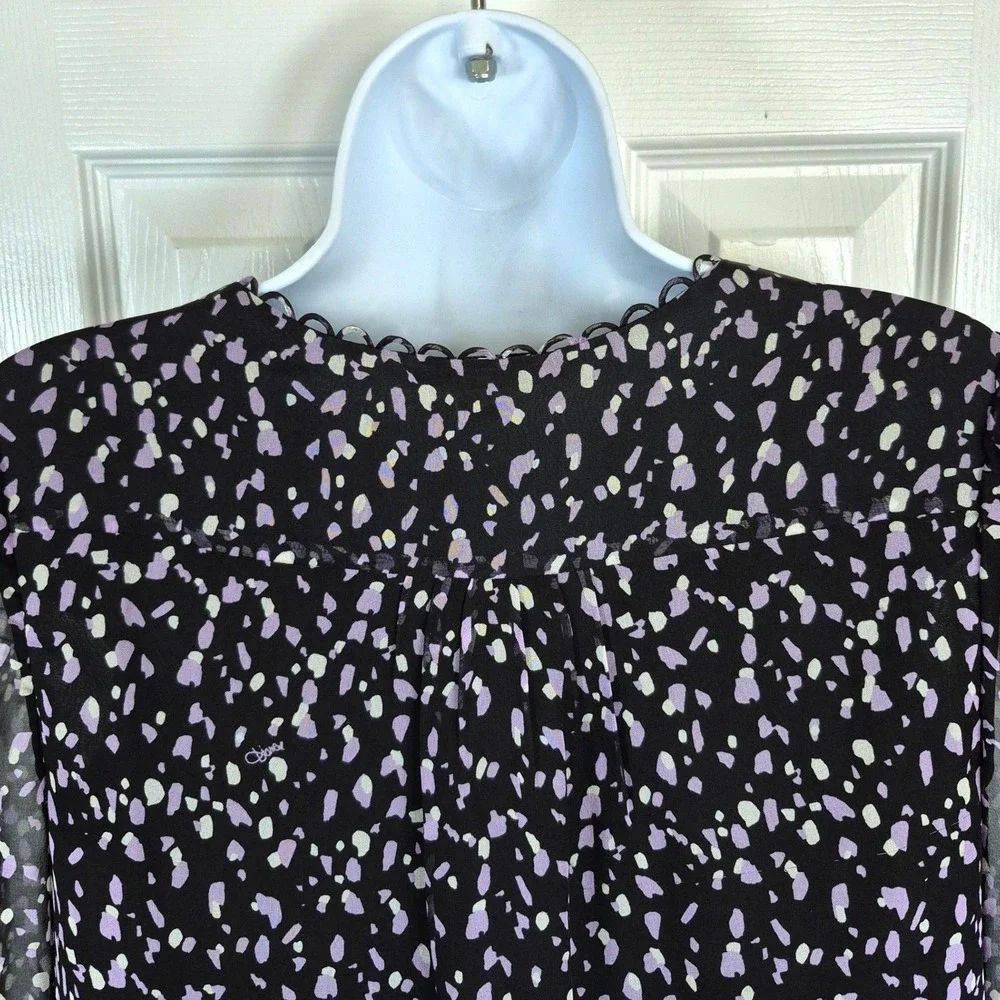 Diane Von‎ Furstenburg black Aria chiffon silk dress women's 0 - Picture 14 of 16